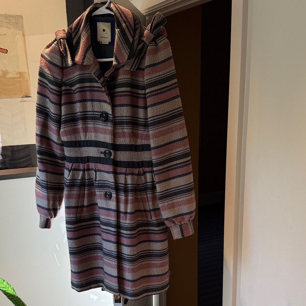 Elevenses Multicolor Striped Trench Coat from Anthro